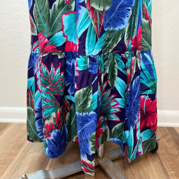 Vintage Hilo Hattie Hawaiian Floral Tropical Ruffle MuuMuu Dress Size Large - Picture 9 of 15